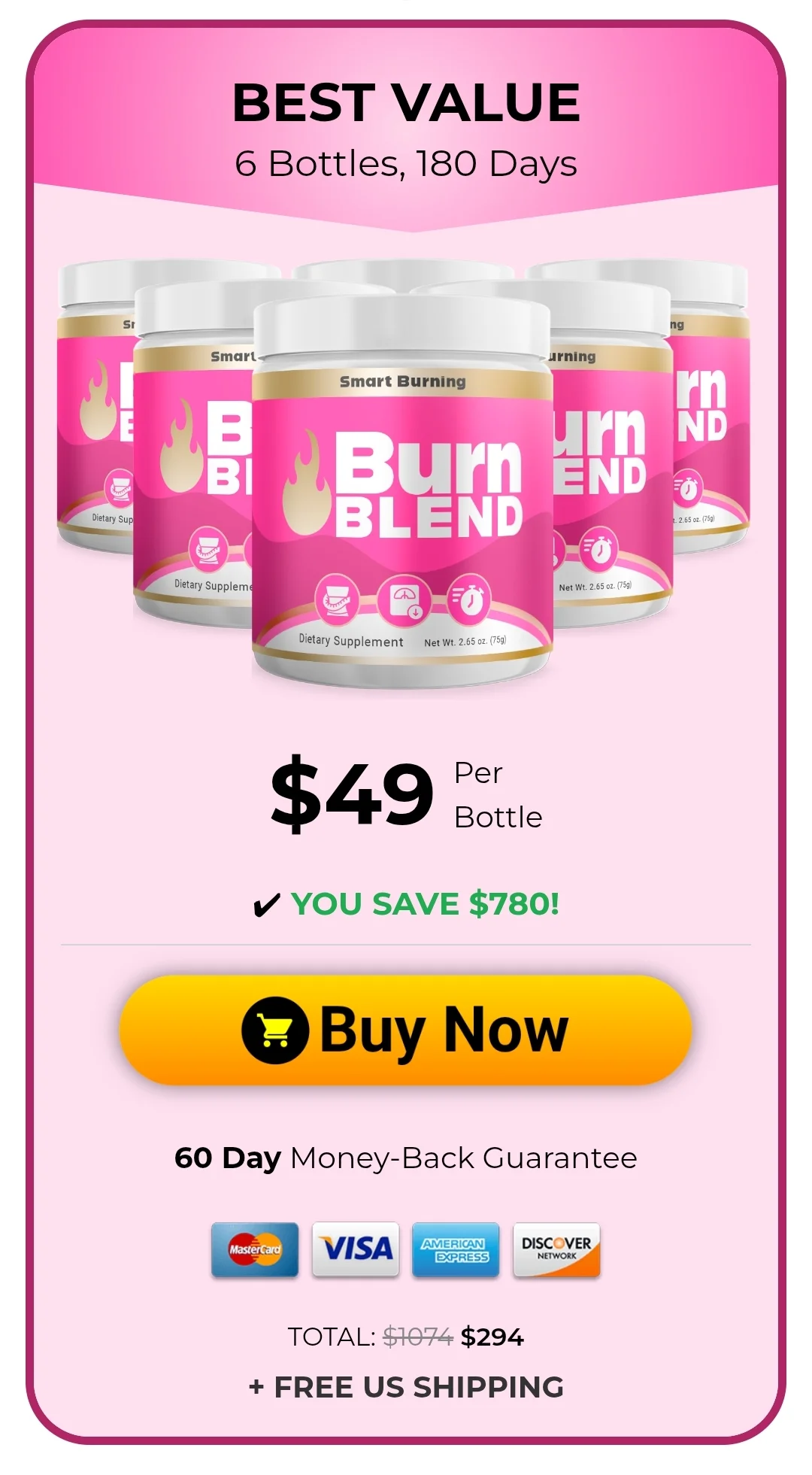 BurnBlend™ 6 bottles pricing